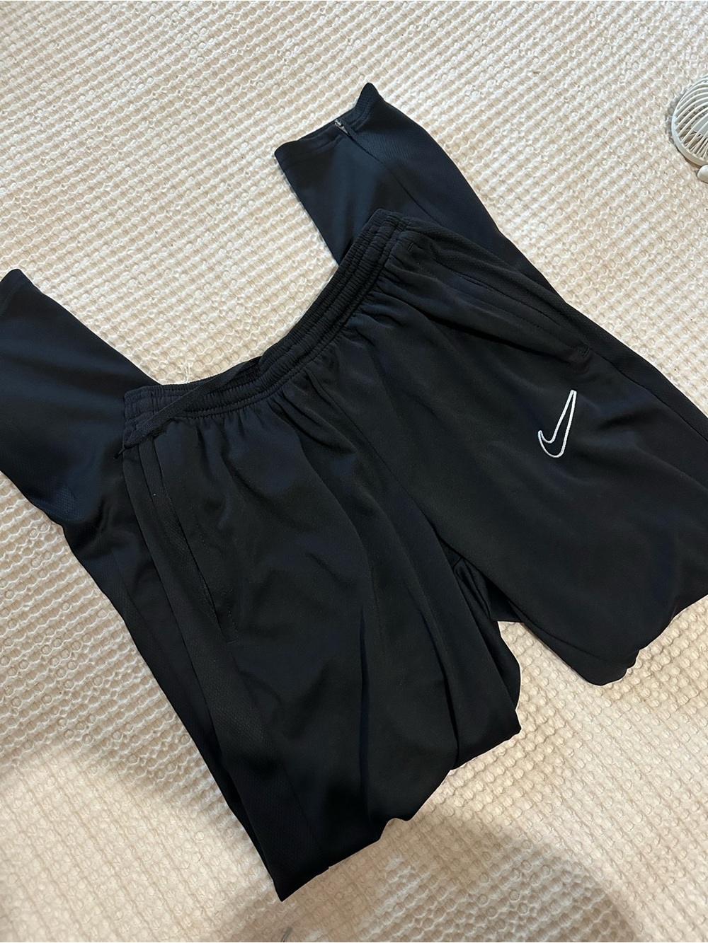 Nike Black Men's Jogger Sweatpants with White Swoosh